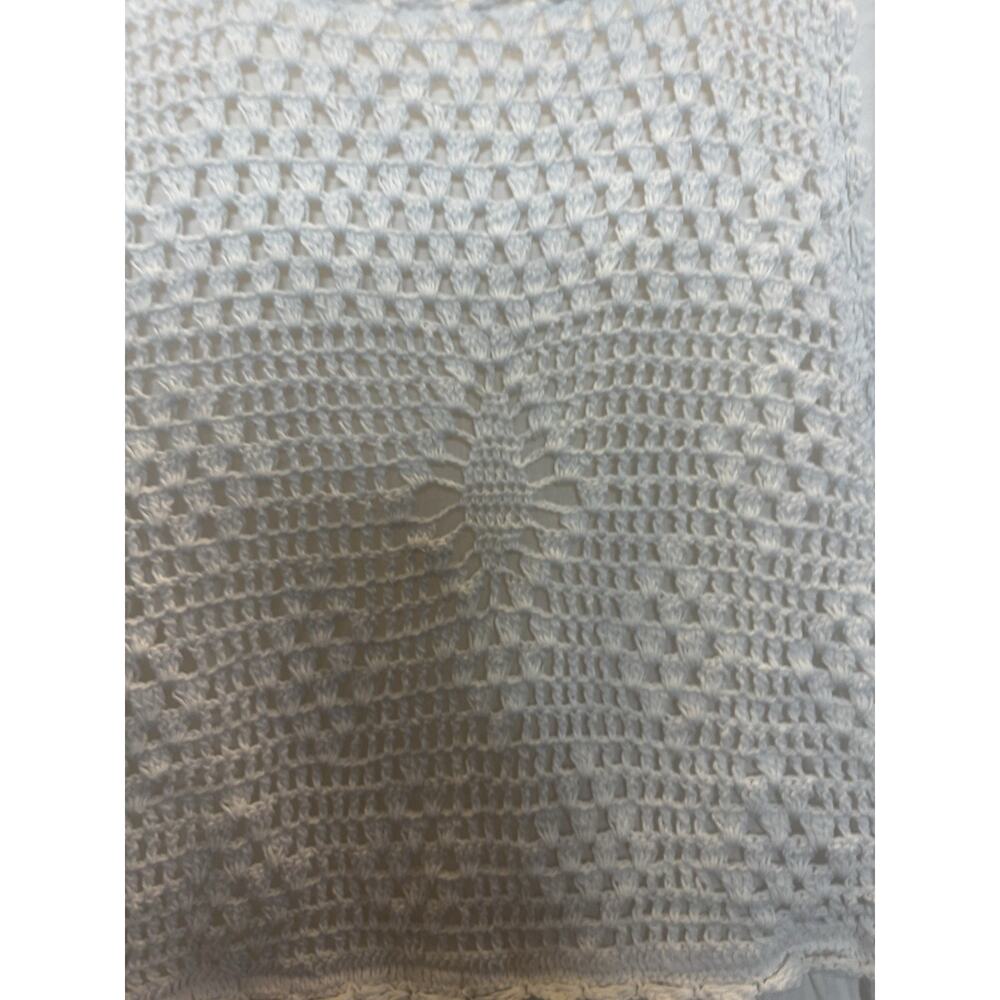 Zara Maxi Dress Small White Aline Long Cotton Crochet Boho Open Back - Picture 4 of 6